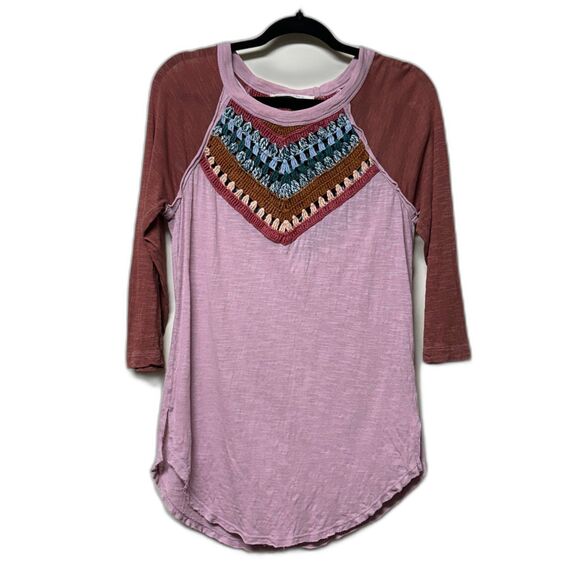 WE THE FREE Spring Bound Long Sleeve Mauve Moose Combo, Sz S - Picture 2 of 10